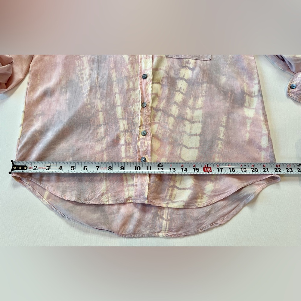 Millibon Tie Dye Button Down Light Pink Cream Women’s Large - Picture 6 of 11